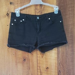 Black jean shorts